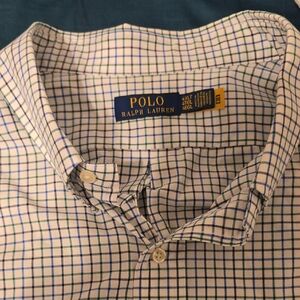 Polo by Ralph Lauren Men's White and Green Plaid Shirt